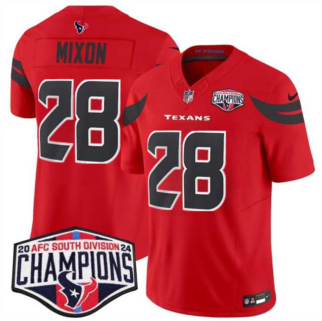 Men's Houston Texans #28 Joe Mixon Red F.U.S.E. 2024 AFC South Division Champions Vapor Limited Stitched Jersey,We sell and wholesale Men's Houston Texans #28 Joe Mixon Red F.U.S.E. 2024 AFC South Division Champions Vapor Limited Stitched Jersey on line form chian!